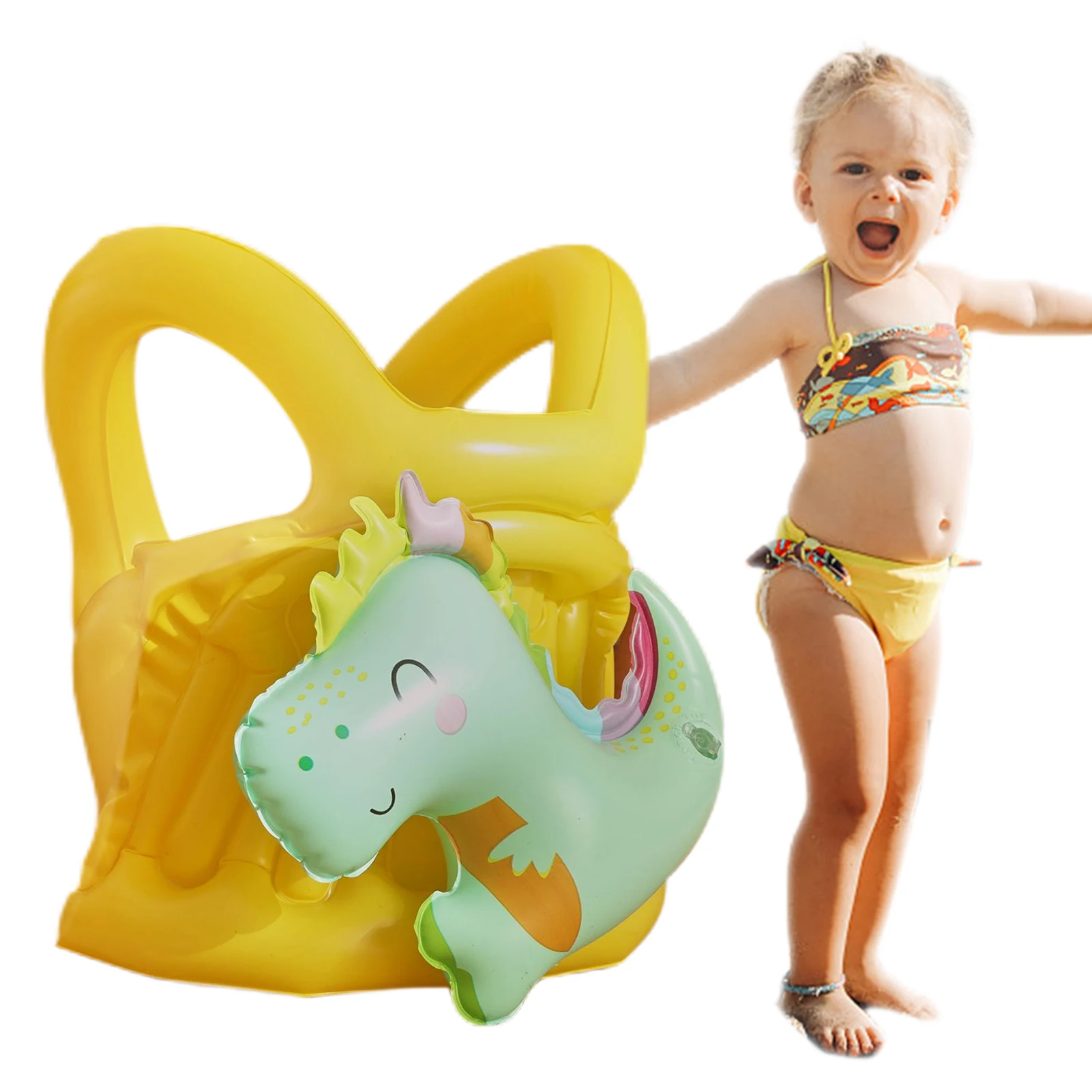 

Iatable Dinosaur Life Vest Thicken Toddler Kids Life-Jacket Personal Flotation Device Yellow Swim Vest Jacket For Boys