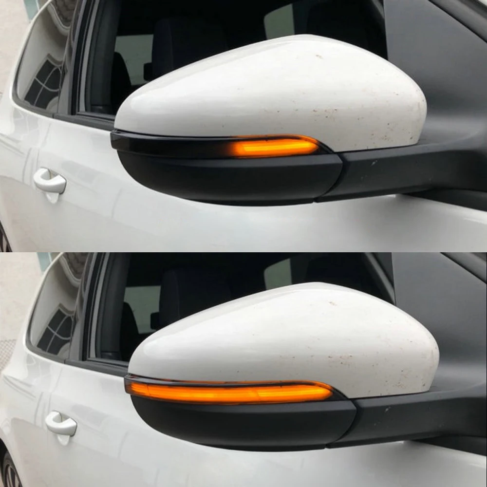 폭스바겐 VW 골프 6 MK6 GTI R32 2008-2015 LED 사이드 백미러 표시기 점멸기 리피터 다이내믹 방향 지시등, 2X