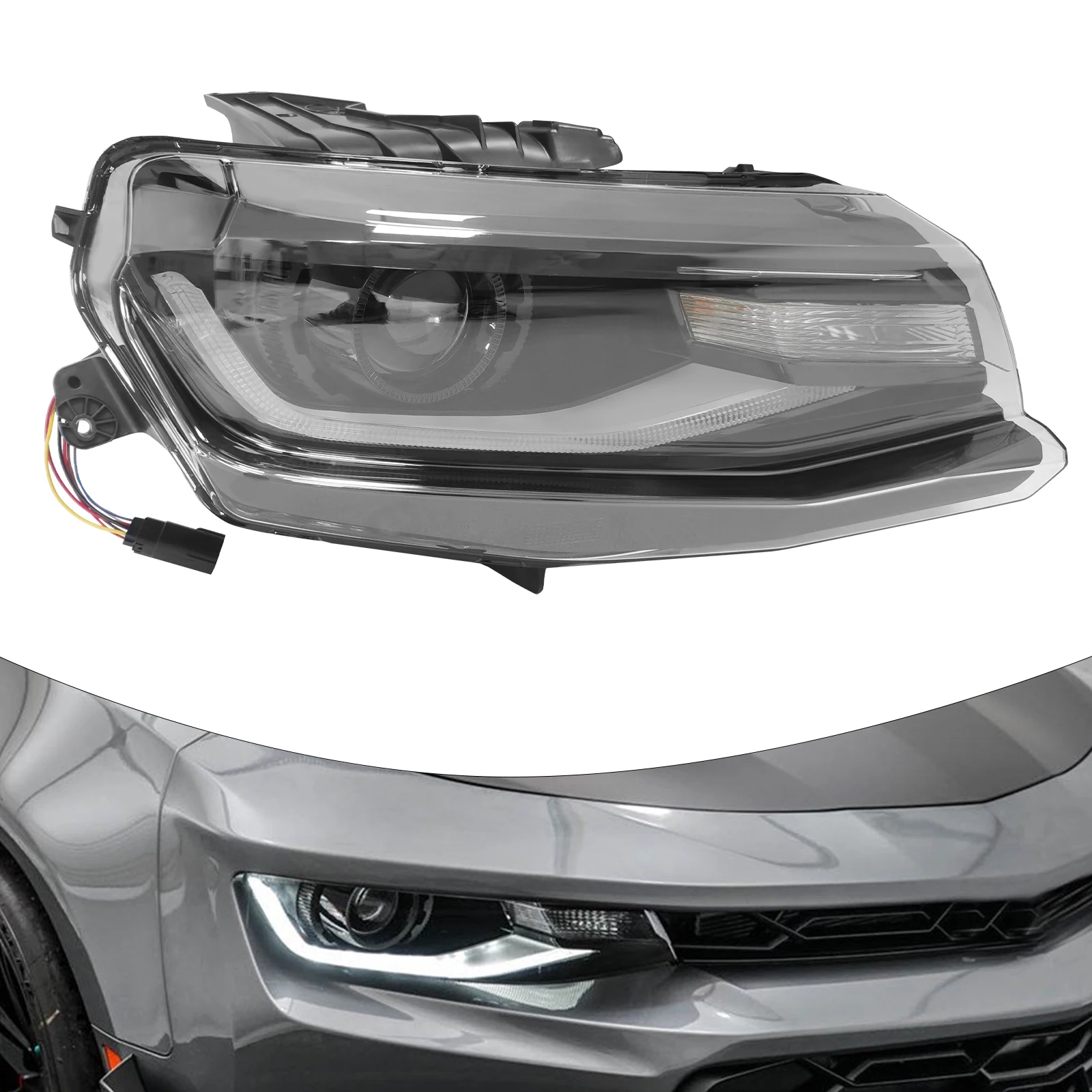 

For 2016 2017 2018 2019 2020 2021 2022 Chevy Camaro HID/Xenon LED DRL Projector Headlight Replacement RIGHT