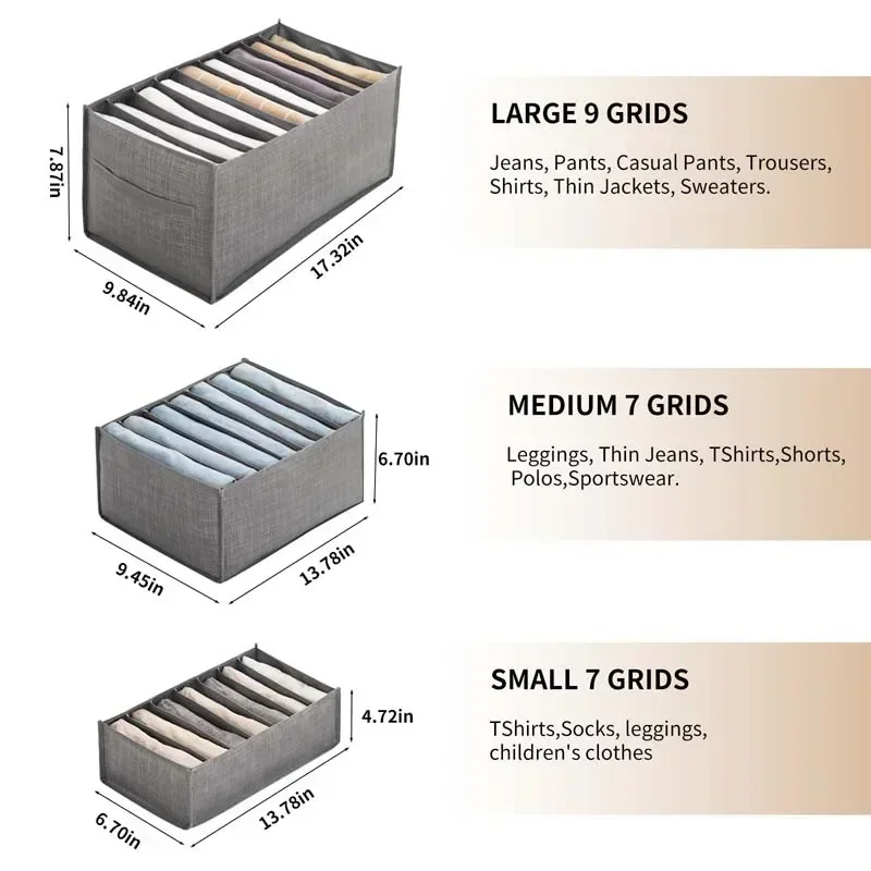 Description Picture 2 of itemClosets Clothes Organizer Pants Jeans Storage Box Cabinet Organizer Drawers Underwear Socks T-Shirt Wardrobe Storage Organizers