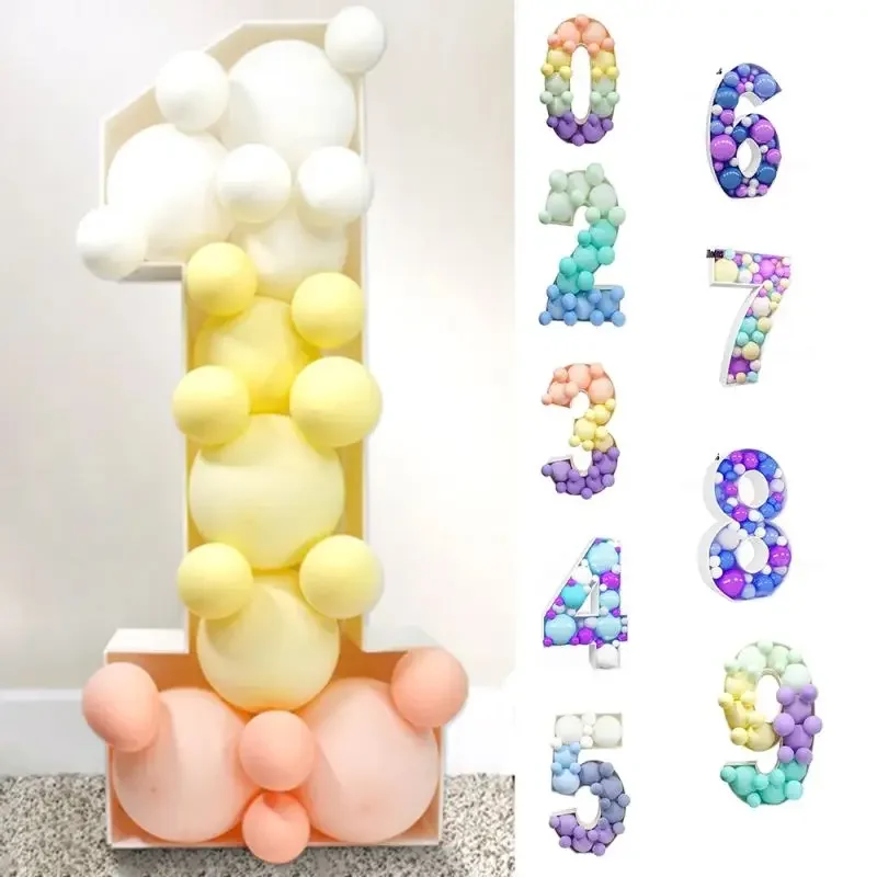 93Cm Figura Gigante 1 ° 2 ° 3 ° Scatola Di Riempimento Palloncino 40 50 Compleanno Palloncino Numero Palloncino Anniversario Baby Shower Decor
