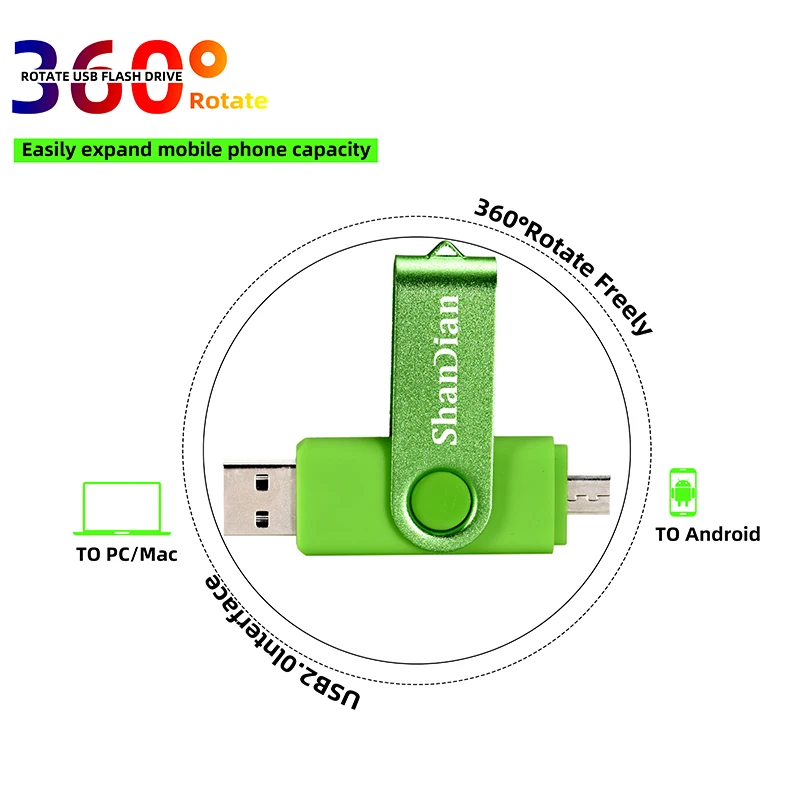 3in1 OTG 2.0 USB Flash Drive for Smartphone 4GB 8GB 16GB 32GB 64GB Memory Stick Pendrive External Storage SHANDIAN usb flash drive flash drive
