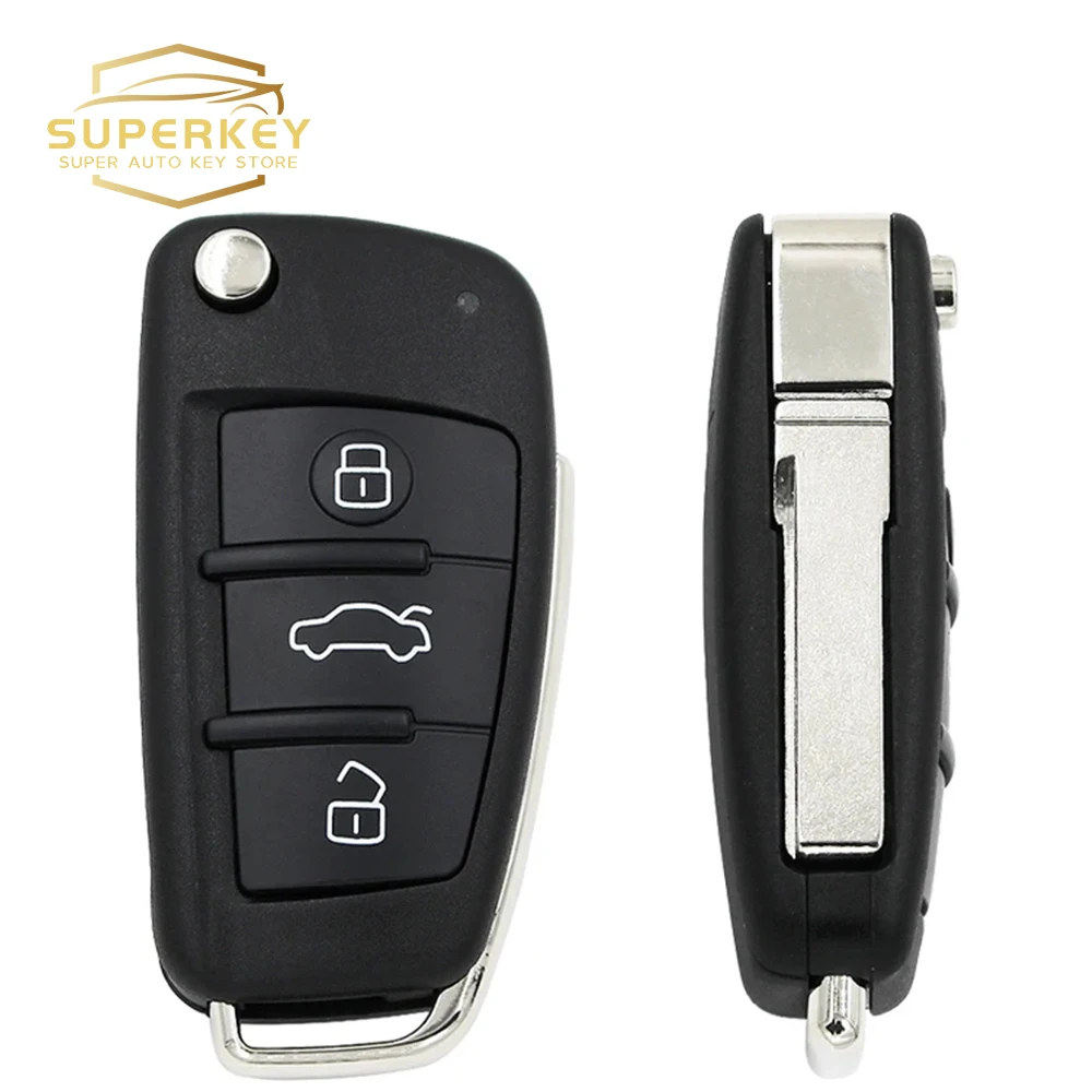 SUPERKEY 3 Buttons Fob Flip Smart Key 8V0837220D 8V0837220 For AUDI A3 S3 2012 2013 2014 2015 2016 2017 2019 MQB 48 Chip 434MHZ