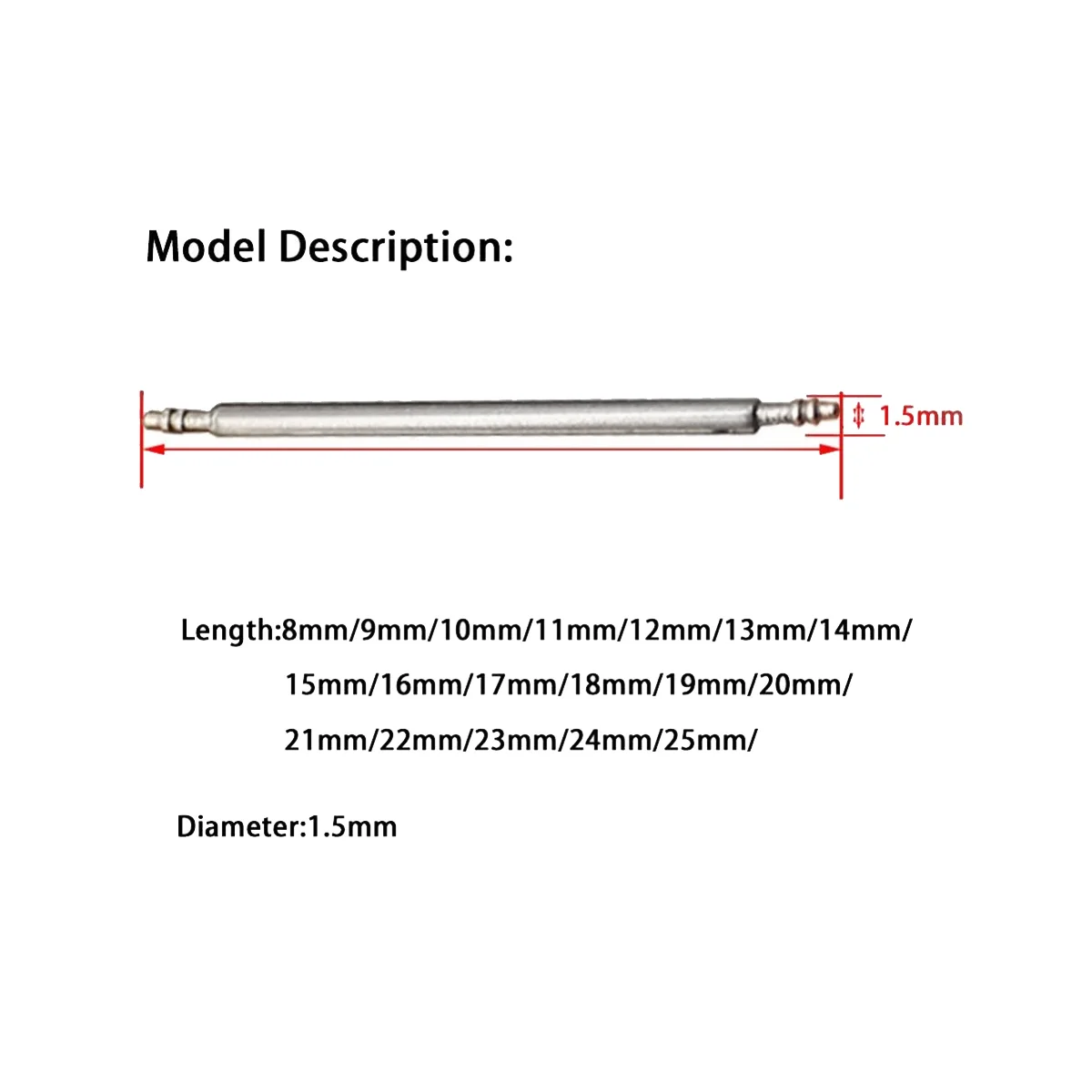 

360Pcs Watch Spring Bar 8Mm-25Mm Strap Link Pins Metal Repair Kit Tool Strap Link Pins Cotter Bar Watch Tools
