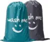 Smile Shape Nylon Laundry Bag Wash Me Travel Storage Pouch Machine Washable Dirty Clothes Organizer Wash Drawstring Bag 2