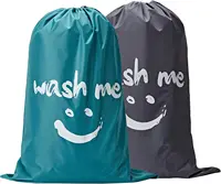 Smile Shape Nylon Laundry Bag Wash Me Travel Storage Pouch Machine Washable Dirty Clothes Organizer Wash Drawstring Bag 2