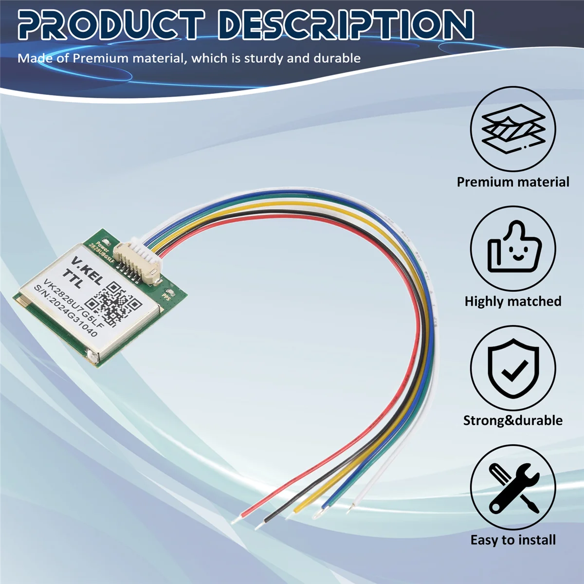 N188R 슈퍼 VK2828U7G5LF GPS 모듈 TTL 1-10Hz 안테나 포함 플래시 비행 제어 GPS 모델