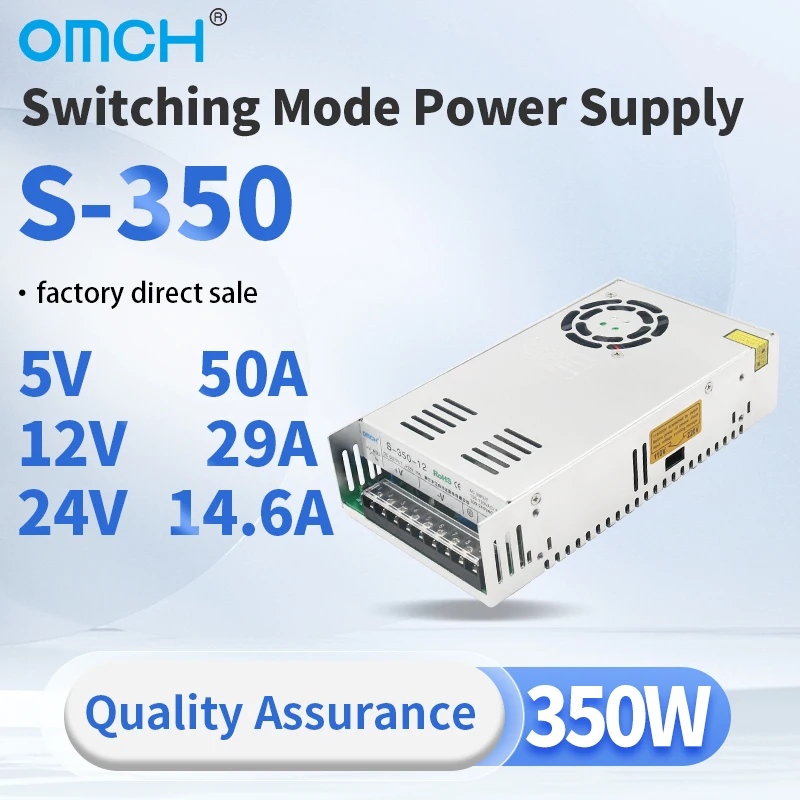 

OMCH 350W 400W AC DC Switching Power Supply Transformer S-350 S-400 Overload Protection Converter Manufacture 5/12/24/48V