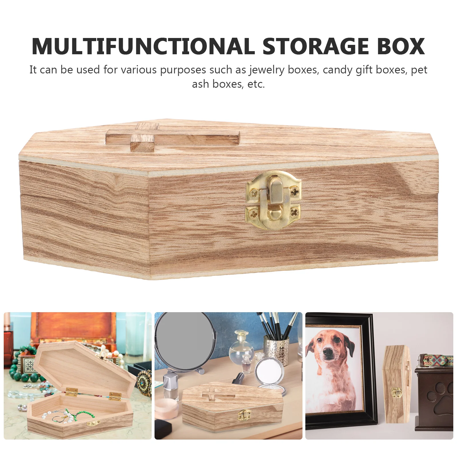 Mini Coffin Shaped Novelty Bag Gift Wooden Box Necklace Organizer Decor Ornaments for Crafts 3