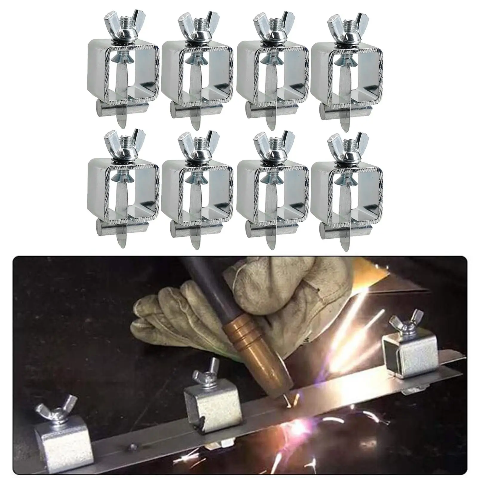 8pcs Welding Butterfly Clamps Holder Butt Weld Clamps Welding Positioner Fixture for Tools Set