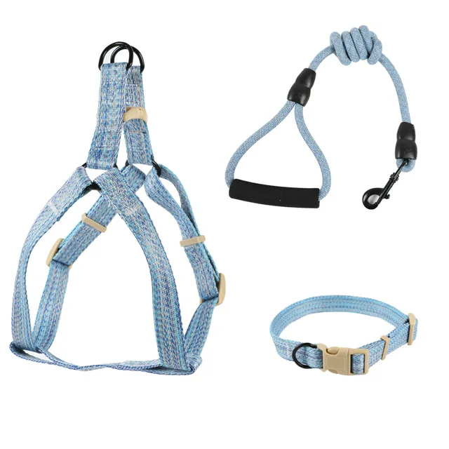 Three-piece Set Of Pet Dog Chest Strap Vest Dog Leash Explosion-proof Collar Outdoor Supplies Small Dog Walking Leash 6