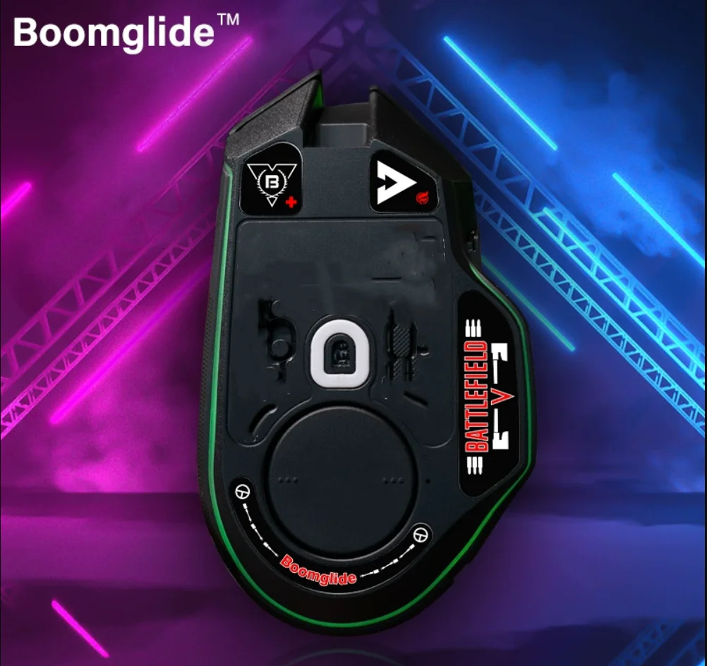BOOMGLIDE GlassMouse  compatible for Razer Basilisk V3Pro   Mouse Customized Round Curved Edge Glass Skates — view 3