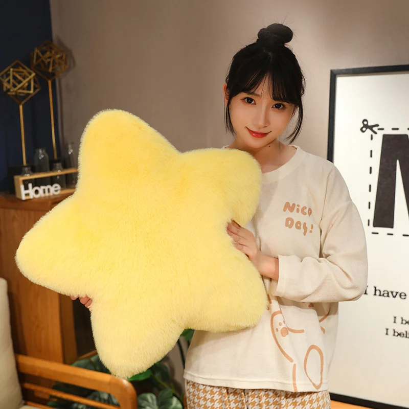 Moon Star Heart Sky Pillow Plush Purple Pink Yellow Fluffy Cushion Decor Sofa Chair Back Support Party Prop Ladies Gift 4