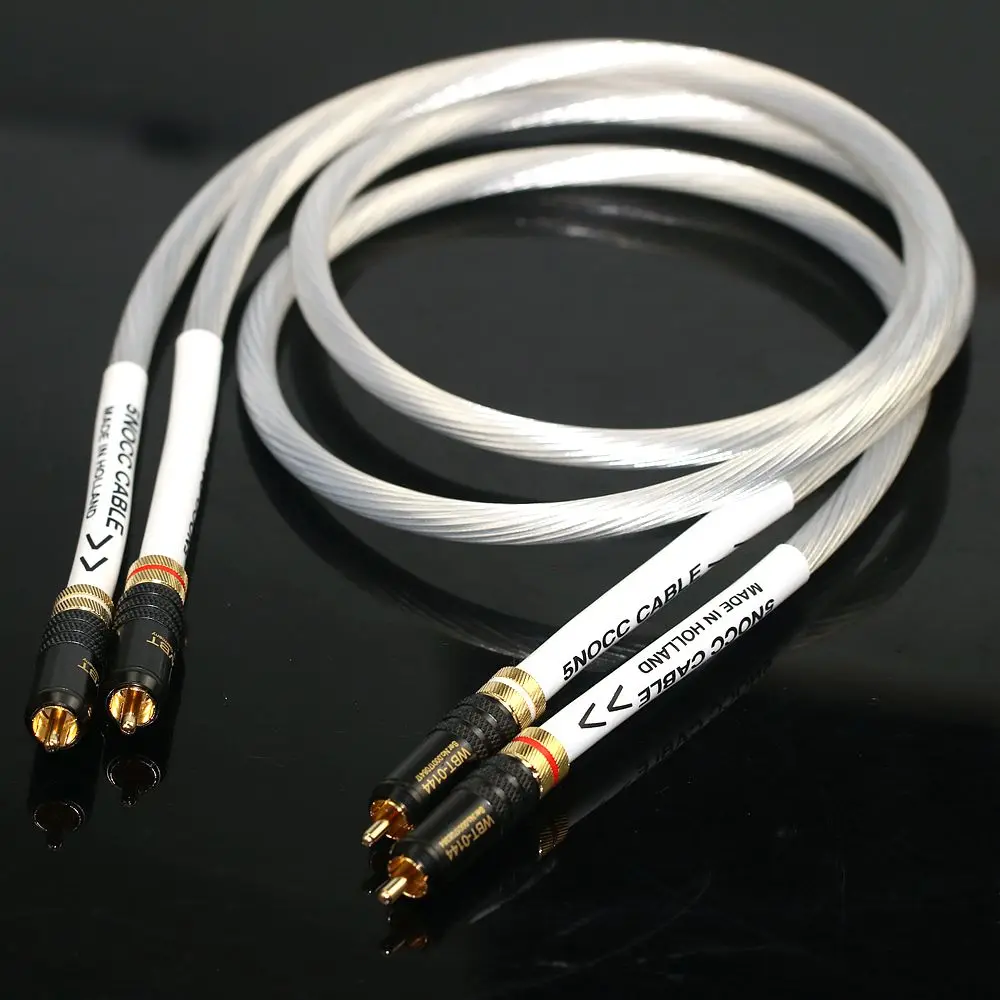 Dutch sterling silver meeaocc 7NOCC audio CD player audio cable HIFI double RCA audio amplifier signal cable WBT-0144 plug
