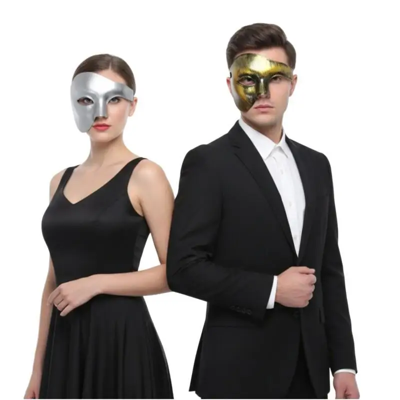 Men's Vintage Venetian Roman Warrior Half Face Mask for Masquerade and Cosplay Celebrations
