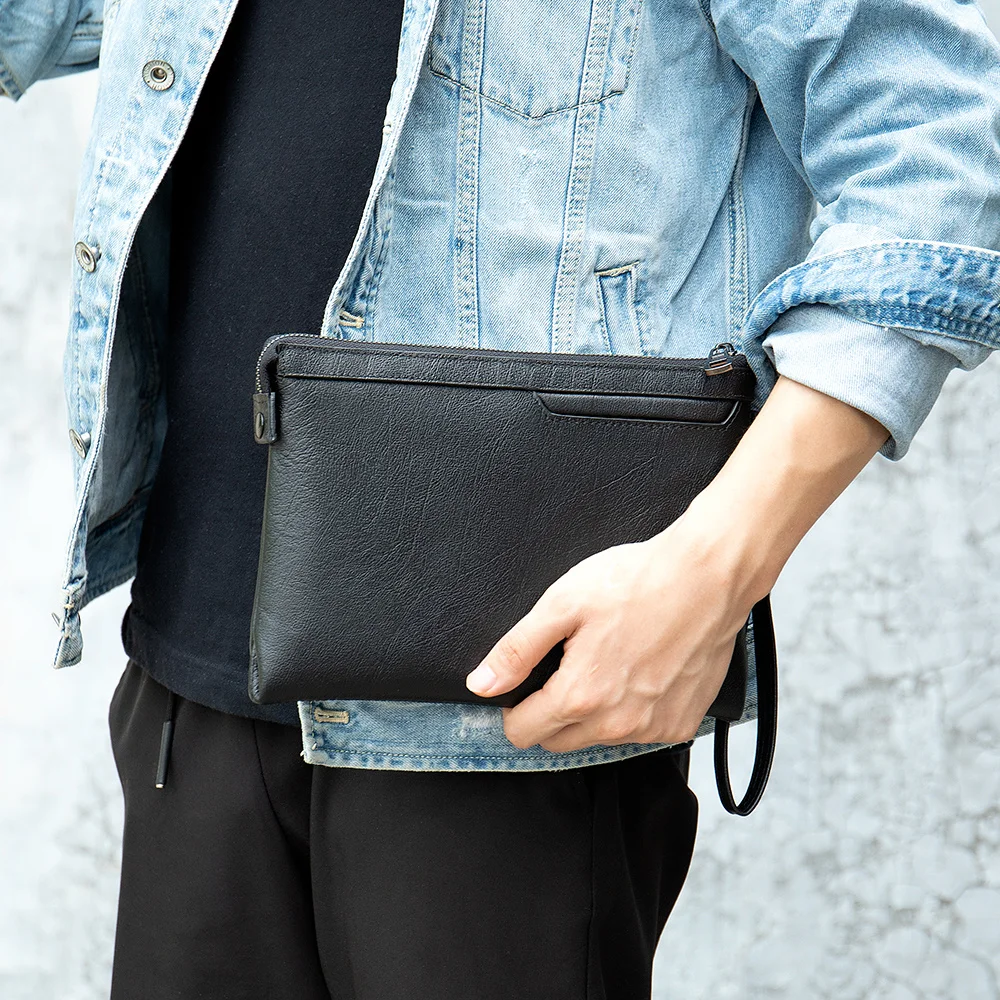 Vlabel Men's Classie Vogue Hand Wallet Purse - Black