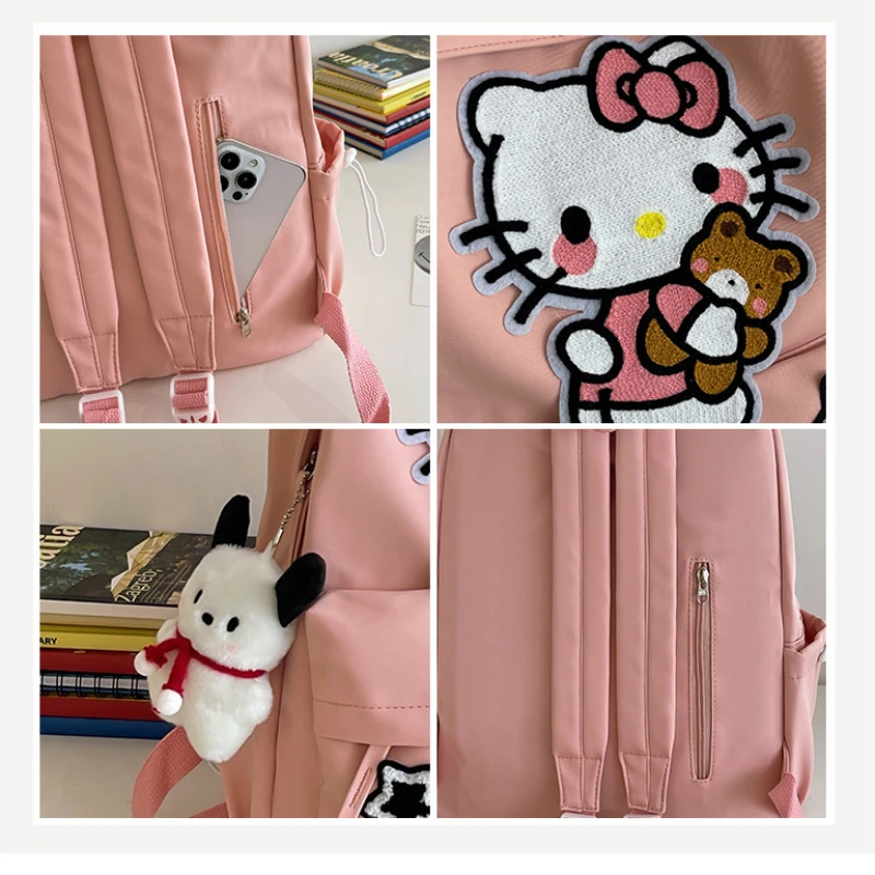 Sac à dos de dessin animé mignon Hello Kitty pour femmes, sac d'école de mode pour collégiens et lycéens, nouveau, 2024