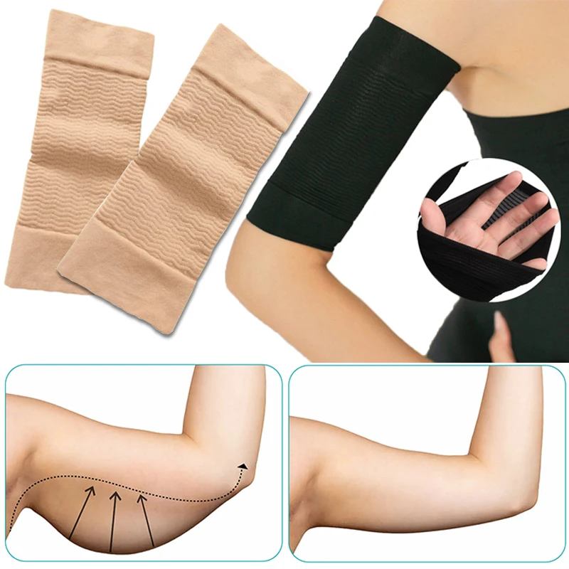 Sweat Arm Sleeve 1Pair Compression Slimming Workout Toning Burn Cellulite Shaper For Women Weight Loss