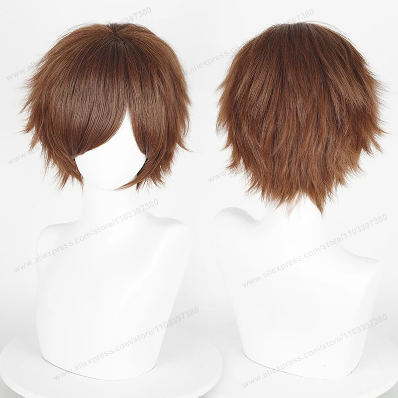 30cm Multicolor Short Straight Heat Resistant Synthetic Cosplay Wig