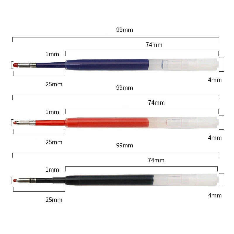 10 packs of 424 ink 0.5mm neutral pen core 99mm blue black red G2 ballpoint pen replaceable core for writing office stationery 6