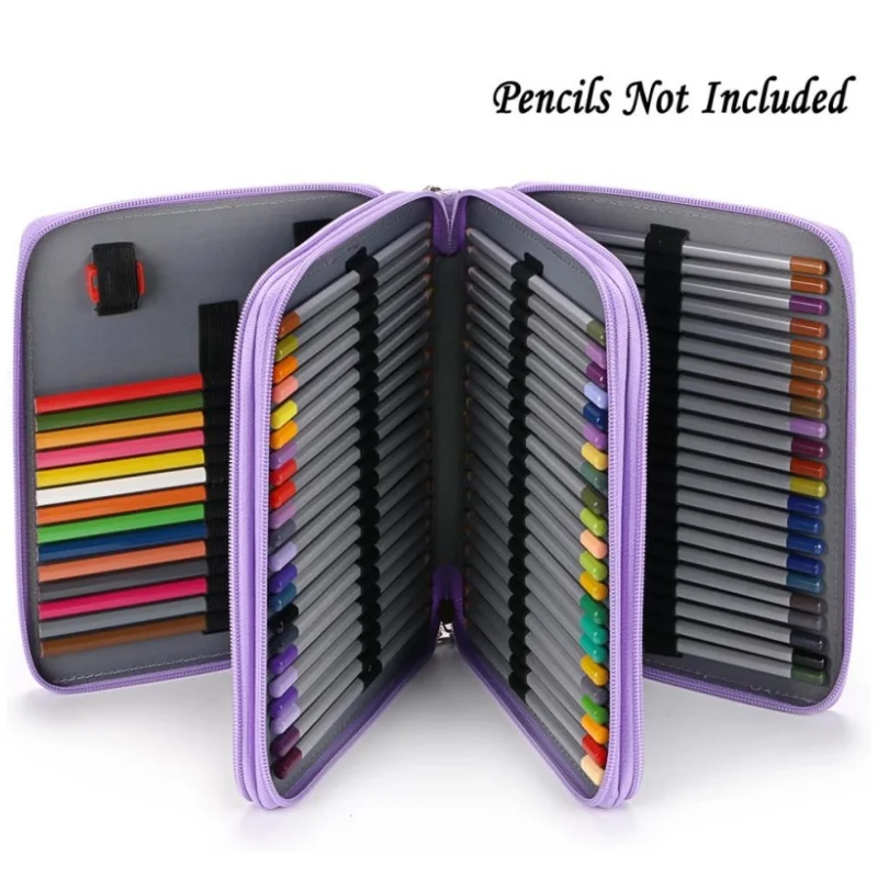 Color Pencil Case 120 slot luxury PU leather pencil cases