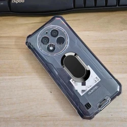Enhanced Grip TPU Silicone Phone Case with Ring Holder for Oukitel WP28S (Clear Tpu A Black)