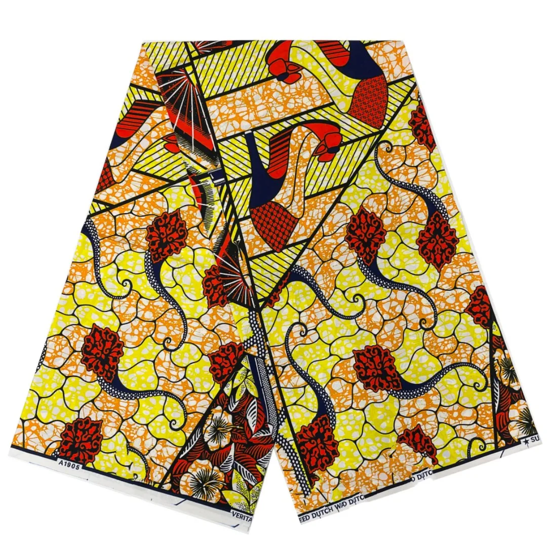 

2023 New Design 100% Cotton Top Quality Supe-V Wax African Fabric For Wedding Dress Making Craft Loincloth T9