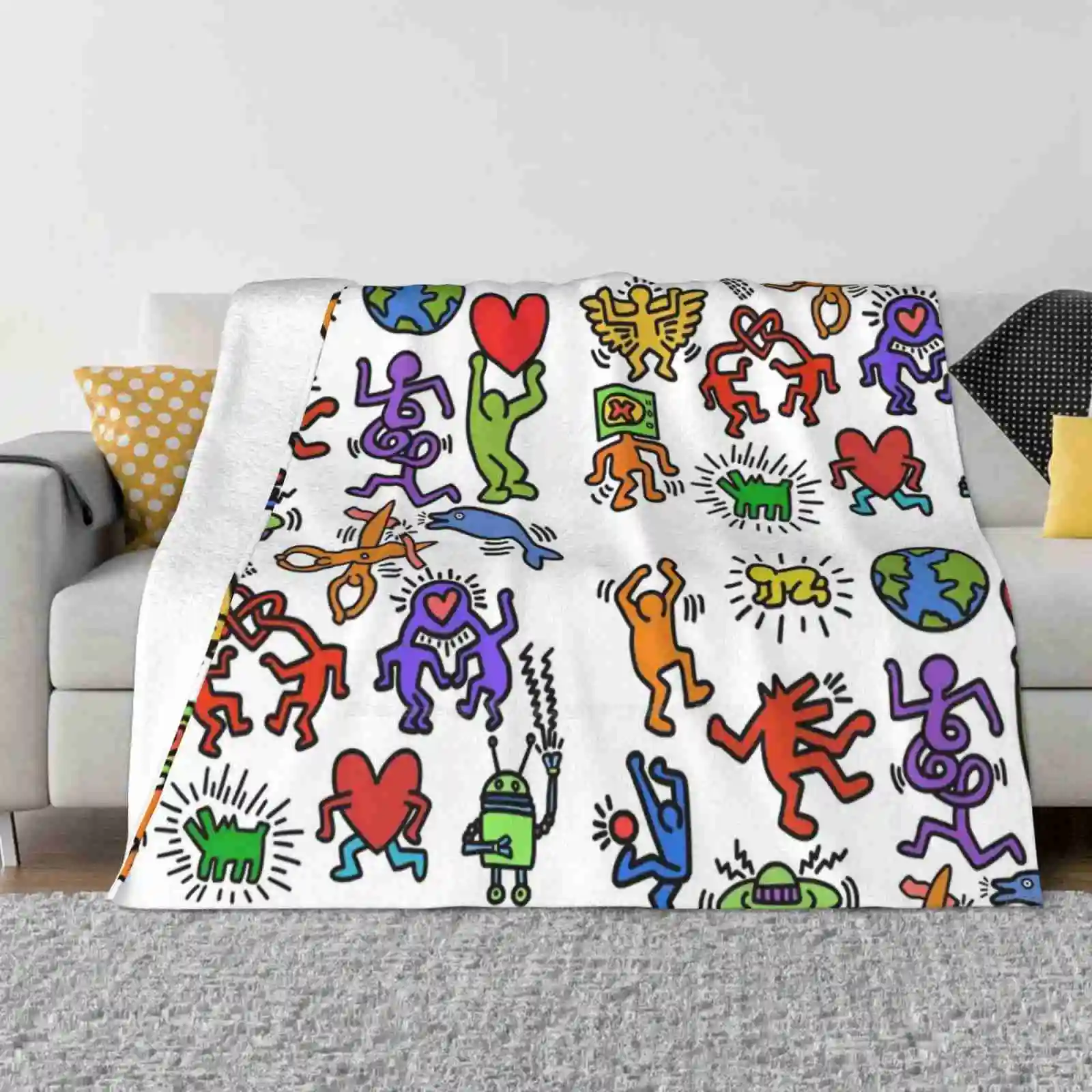 

Haring All Sizes Soft Cover Blanket Home Decor Bedding Art History Art Teacher Pop Art Famous Art Modern Art Kind Peace Love