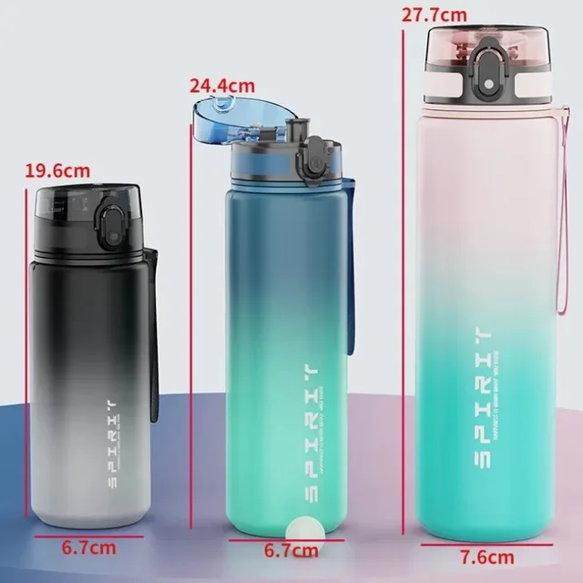 500/1000ML Large Capacity Sports Water Bottle Leak Proof Colorful Plastic Cup Drinking Outdoor Travel Portable Gym Fitness Jugs 2