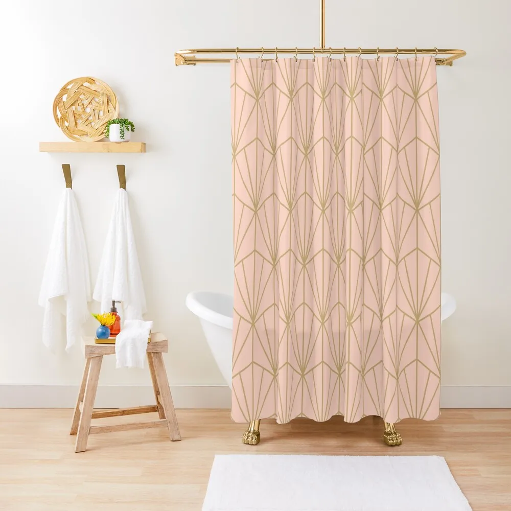 

Art Deco in Peach and Gold Shower Curtain Bathroom Shower Modern Showers For Bathroom