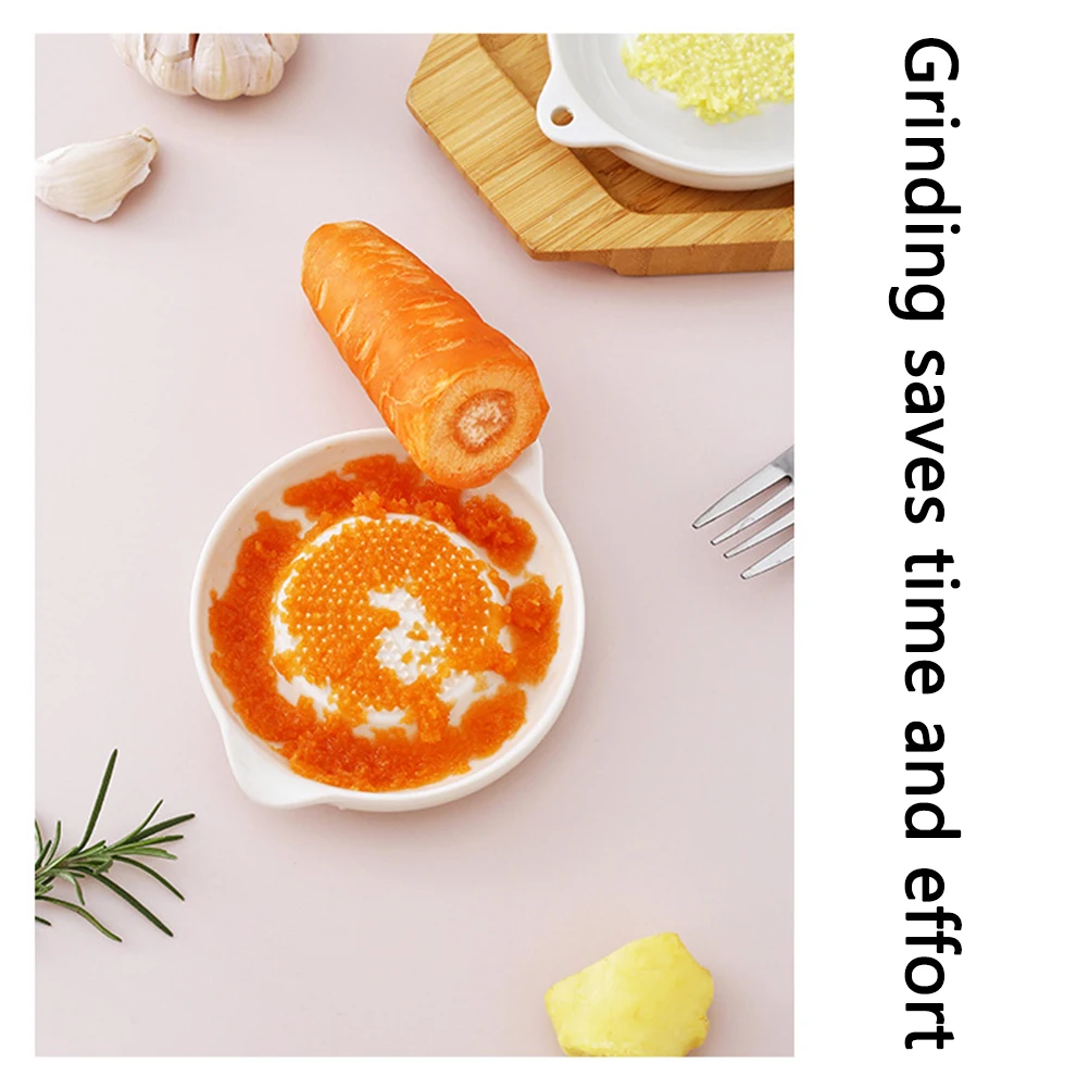 Porcelain Grater Plate for garlic Onion Cheese Multipurpose Ceramic Ginger Grater Feeding Tool