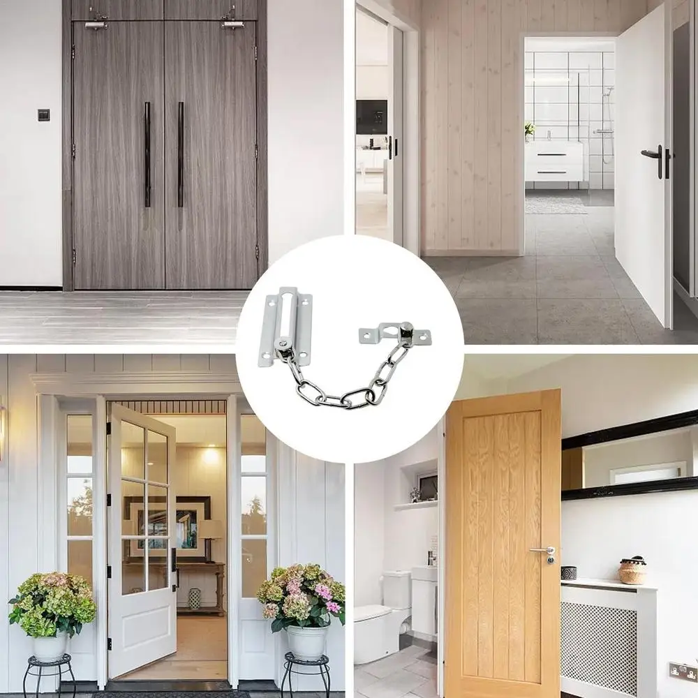 Description Picture 5 of itemSecurity Door Chain Guard Rust-Resistant Metal Chain Locks Door Lock Security Chain Anti-Theft Latch Chain Lock Thickened Door