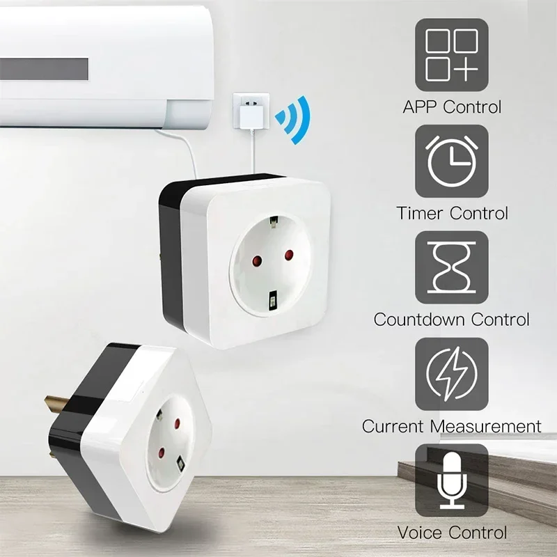 16A WiFi Air Conditioner Wall Plug Socket Outlet Companion IR Remote  Controller Smart Life Tuya Work with Alexa Google UK US DE - AliExpress