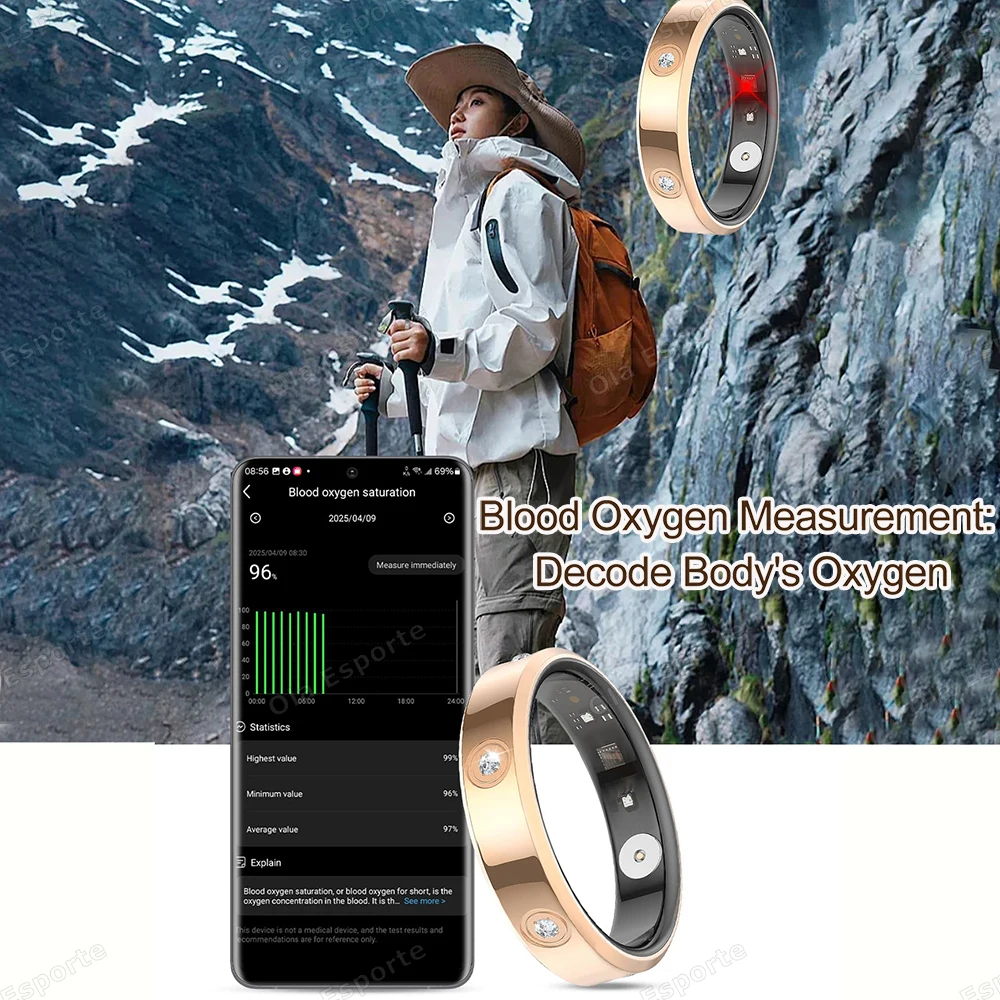 New 2025 Fashion Women Smart Ring IP68 Waterproof Super narrow 6.3mm Smarting Sleep Health Monitor Sport Pedometer Fitness Rings