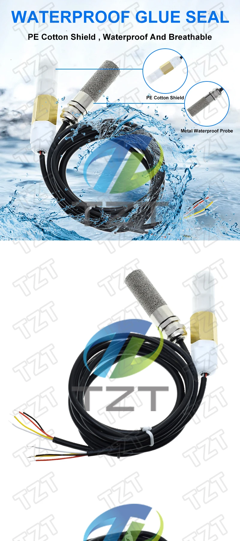 Digitales Temperatur- und Feuchtigkeitssensor-Sonden-Sendermodul RS485 RS485 Modbus RTU Wasserdichte Erkennung und Erfassung im Innenbereich – Detail 6