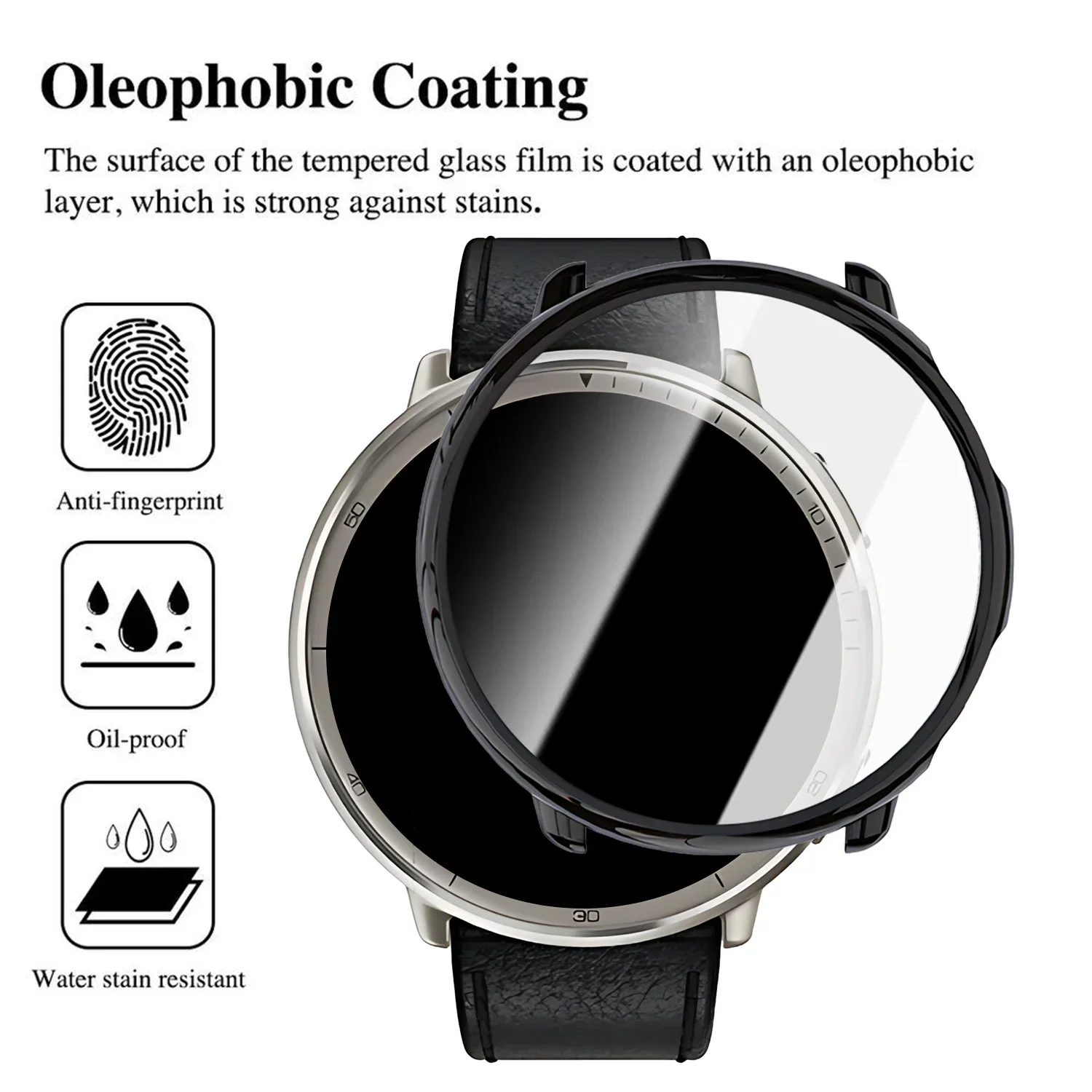 for Amazfit Active2 PC+ Tempered Glass Case Smart Watch Strap Bumper Shell Full Cover Screen Protector for Active 2 Accessories