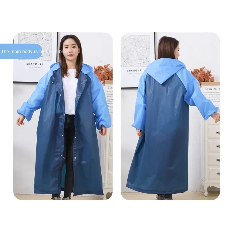 Outdoor Waterproof Raincoat Stitching Pattern Men's and Women's Hooded Travel Fishing