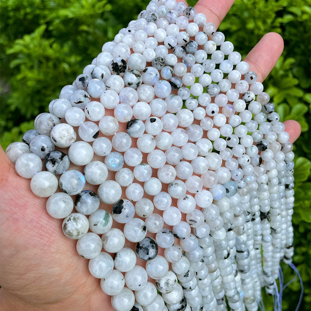 Wholesale Natural Indian Moonstone 6 8 10mm Loose Gemstone Beads for Jewelry Making Wholesale Crystal Beads DIY Accessories 2