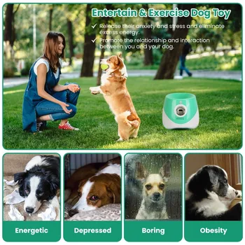Automatic Dog Ball Launcher Included 6 Tennis Balls Dog With 3 Adjustable Launch Distance Interactive Ball Thrower Fetch Machin 2
