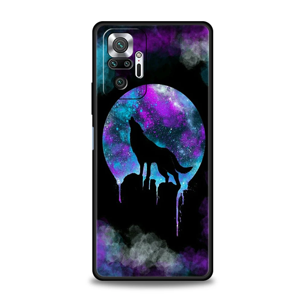 Moon Roaring Wolf Handy hülle Abdeckung für Redmi Note 12 11 10 Pro Plus 8 8t 9 k50 k40 Gaming 9a 9c 9t Pro plus Soft shell Bag Capas – Detail 4