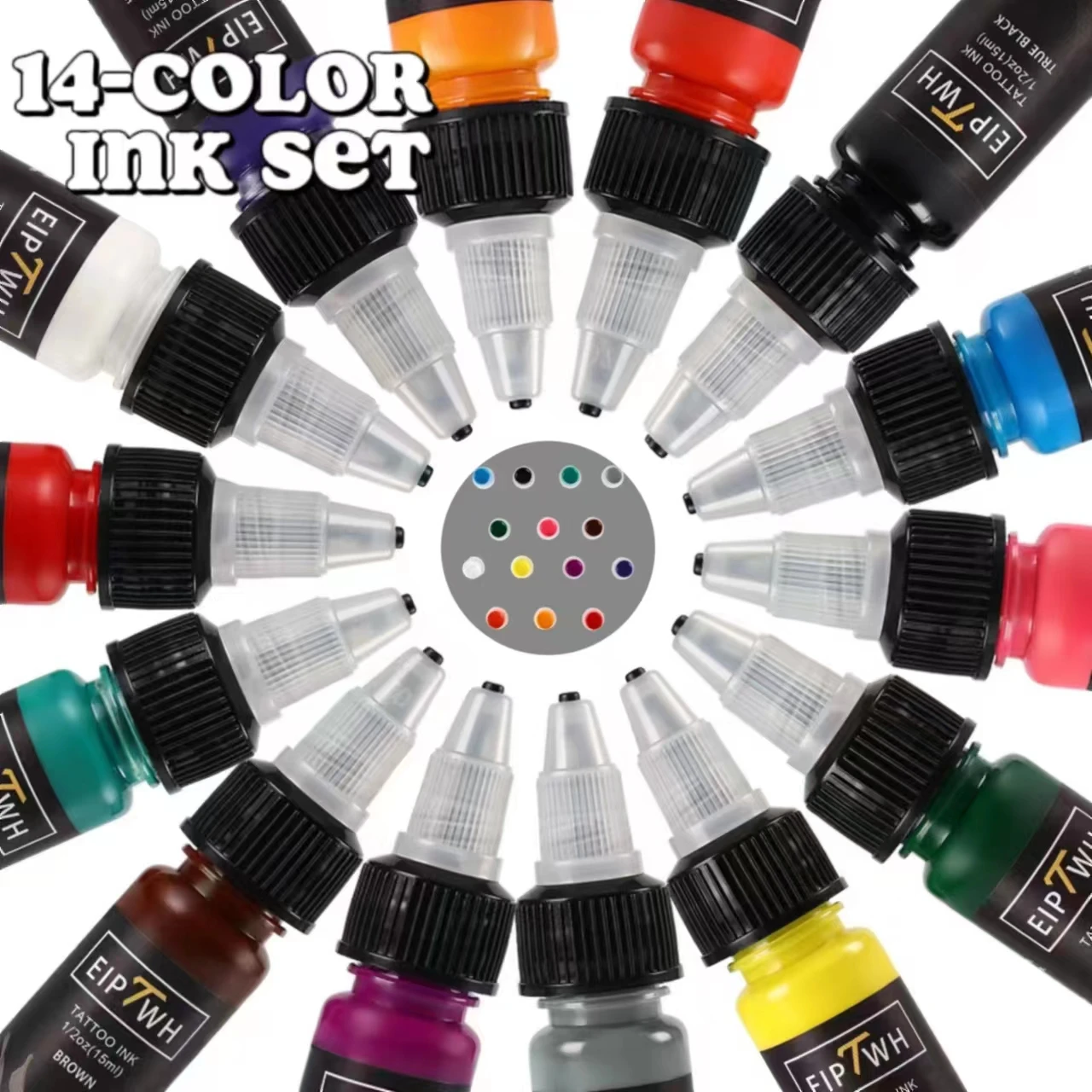 Tattoo Ink Set 7/14 color 0.5oz (15ml)
