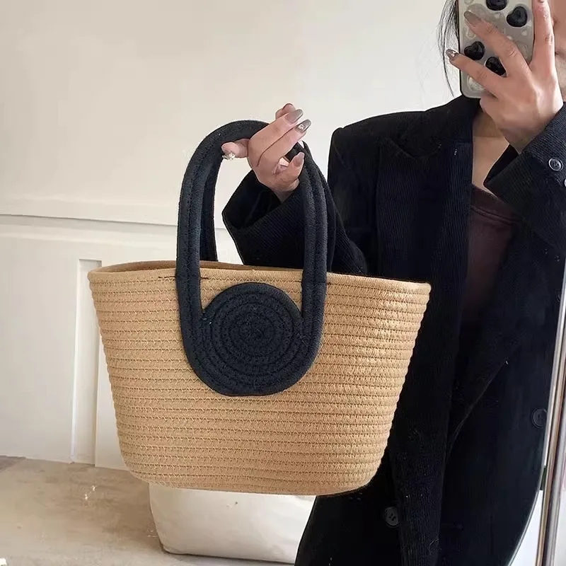 WovenBagSimpleFoldedStrawHandbagDiagonalHolidayCottonRopeCommutingToteBagforWomen-AliExpress1524