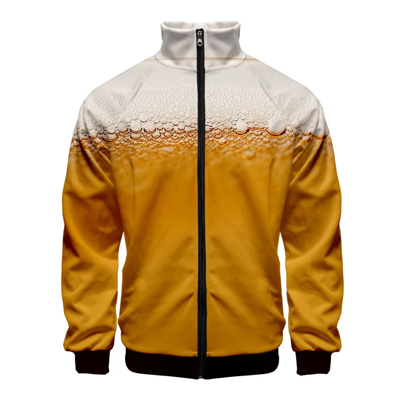 thumbnail image 1 of Chaqueta con estampado 3D de cerveza para hombre, ropa de calle moderna, abrigo de manga larga de gran tamaño, chaquetas con cremallera para exteriores, ropa Harajuku para niños, 1 of 4