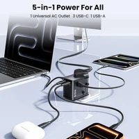 Toocki GaN 65W Universal Travel Adapter Worldwide With 2 Type-C 2 USB Ports 1 AC Outlet Fast Charging Socket Adapter EU/US/JP/AU - Image 4