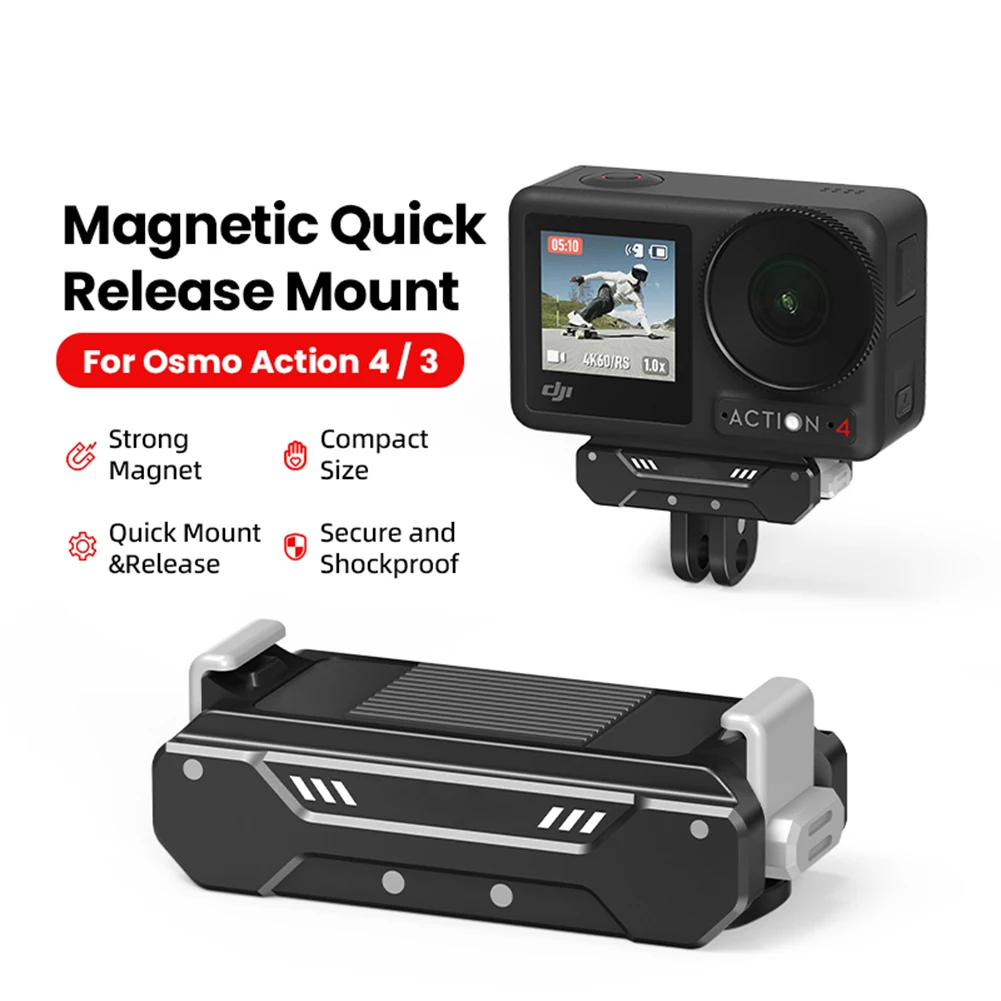 Magnetic Quick Release Adapter Mount Camera Stand Mount Adapter With 1/4 Inches Screw For DJI OSMO Action 4/3 Camera