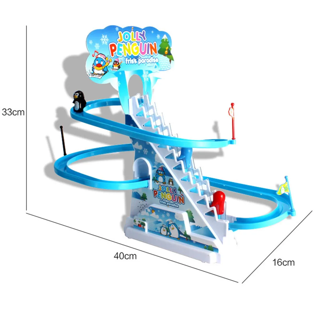 Electric Track Penguin Sliding with Music Track Race Toy Train Puzzle Education Division And Multiplication Games