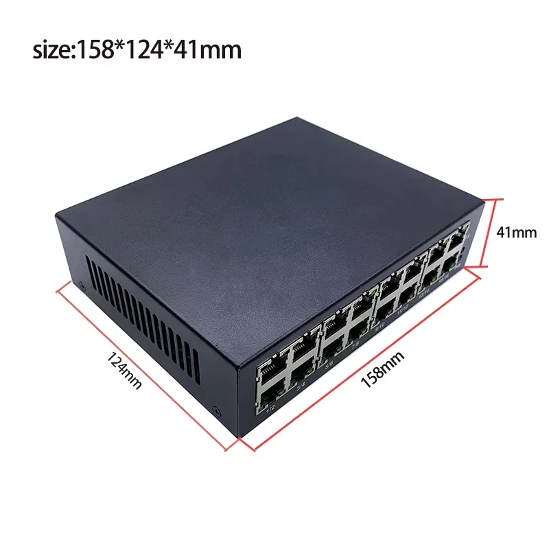 산업용 이더넷 스위치 모듈, 학교, 쇼핑몰, 산업 구역, 쇼핑몰용, 16 포트, 10, 100, 1000M dc, 12V