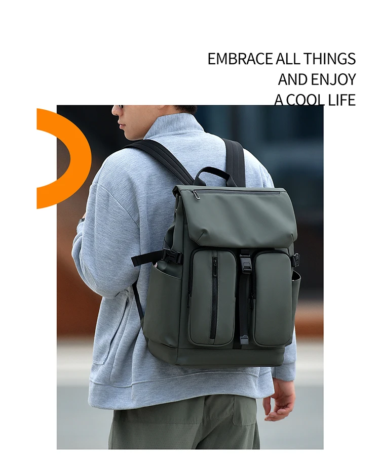 Herrenrucksack, Pendler-Rucksack mit großem Fassungsvermögen, verschleißfeste Freizeit-Reisetasche, multifunktionale Laptoptasche, Herrentasche – Detail 20