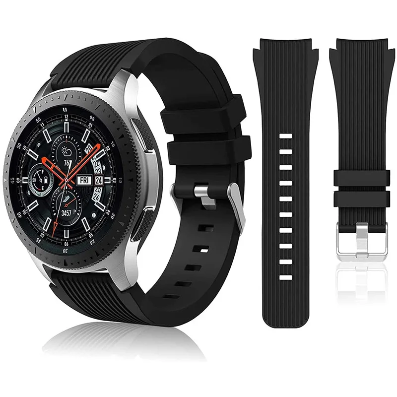 삼성 46mm/갤럭시 Watch3 45mm/기어 S3 프론티어, 화웨이용 스포츠 시계 밴드와 호환되는 20mm 22mm 실리콘 시계 스트랩