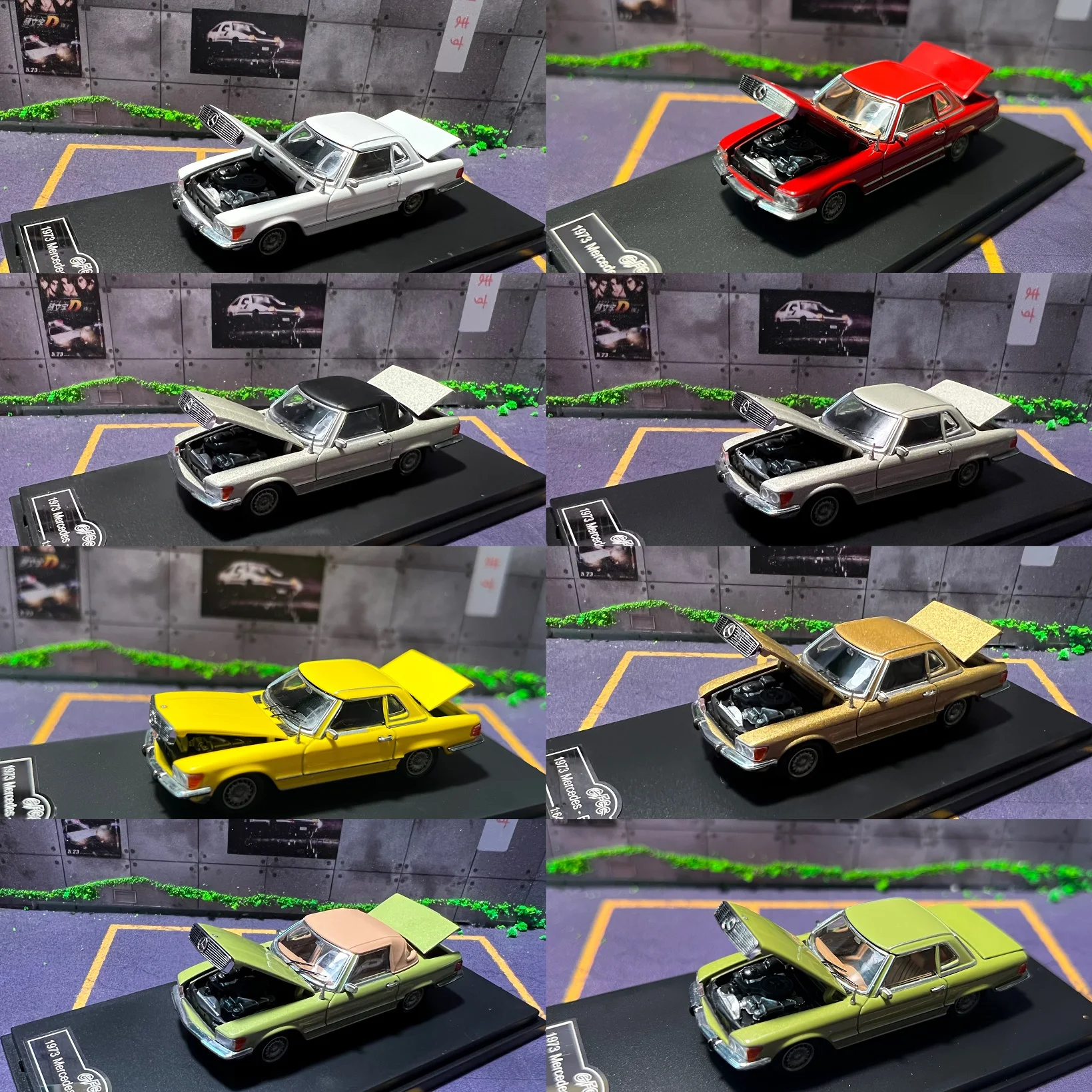 Voiture Miniature 1:64 GFCC - Modèles Anciens (Arnage 98, 450 SL 73, 300SL) En Métal Avec Boîte